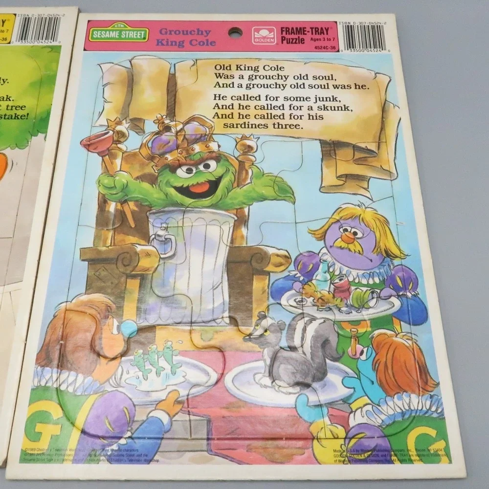 Vintage 80s Sesame Street puzzle Big Bird & Oscar the Grouch Frame Tray Puzzle